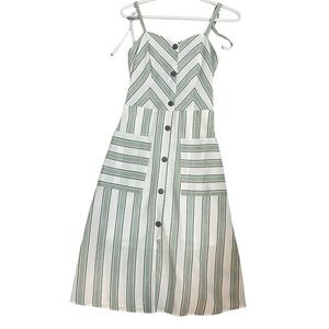 Striped Green and White Dress New Without Tags Monteau XS